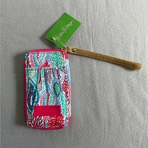 Lilly Pulitzer Multicolor Coral Print Wristlet NWT